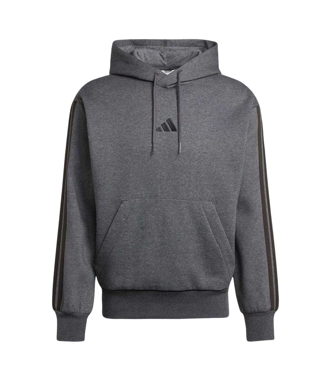 Sweat À Capuche Motif/style 3 Rayures Essentials Homme Gris Moyen Noir Adidas-2