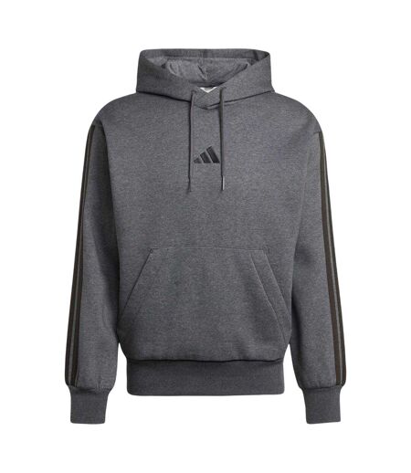 Sweat À Capuche Motif/style 3 Rayures Essentials Homme Gris Moyen Noir Adidas