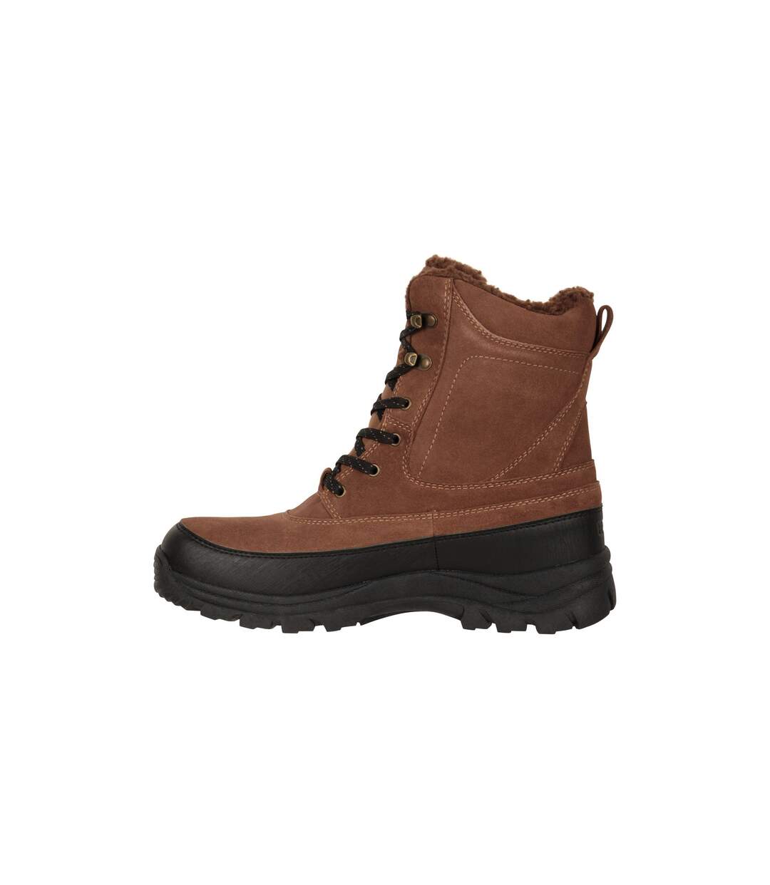 Mens stowe leather waterproof thermal snow boots brown Mountain Warehouse-3