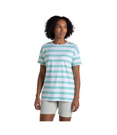 Womens/ladies Yago Stripe T-shirt Aqua Sky Craghoppers