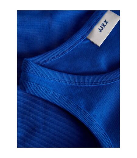 Haut Sans Manches Motif/style Côtelé Femme Bleu JJXX