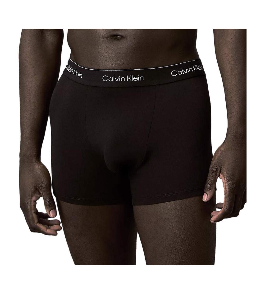 x3 boxers noirs/rouges homme calvin klein relaxed fit trunk-2