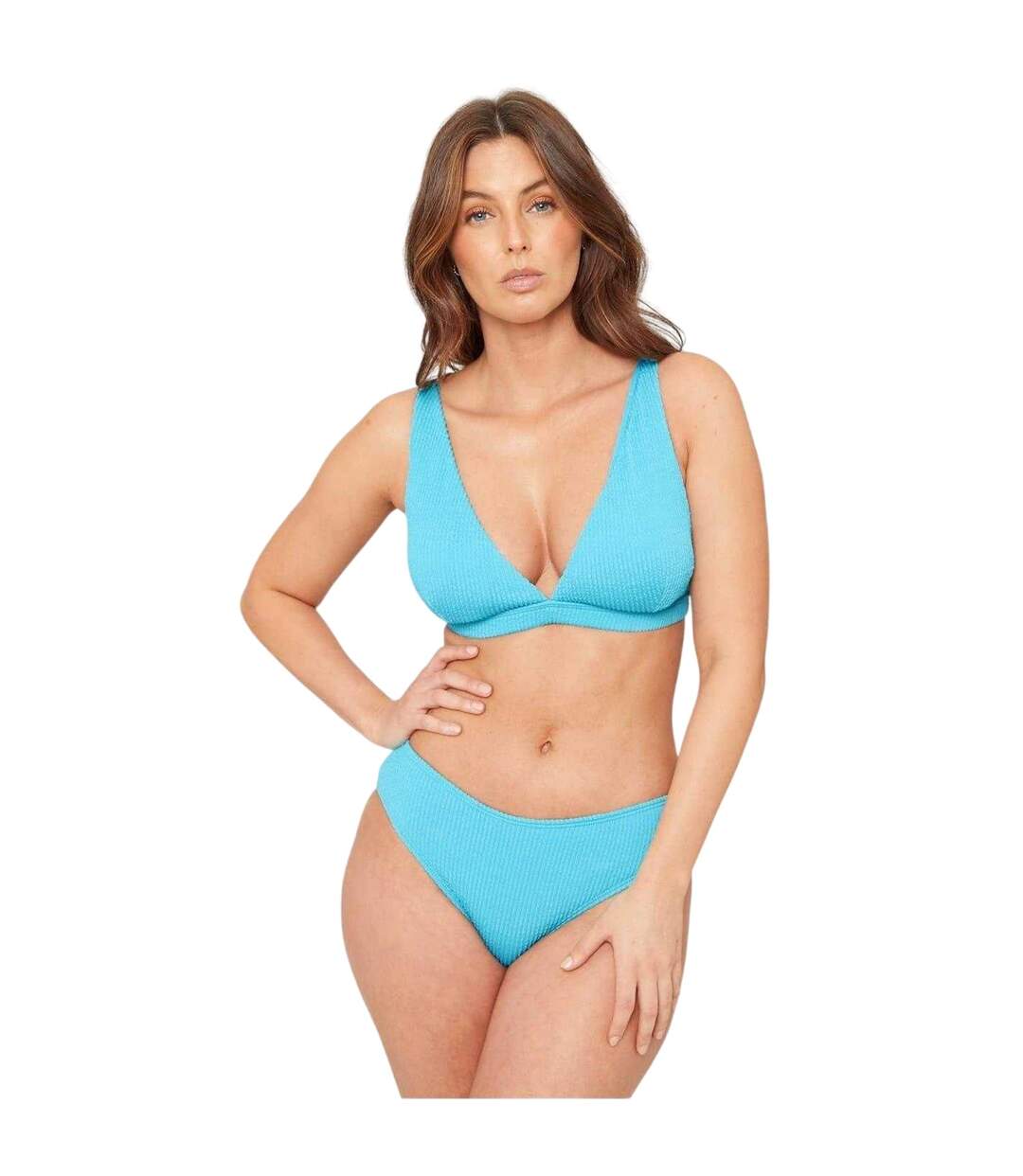 Haut De Maillot De Bain Motif/style Triangle Femme Turquoise Pâle Be You-2