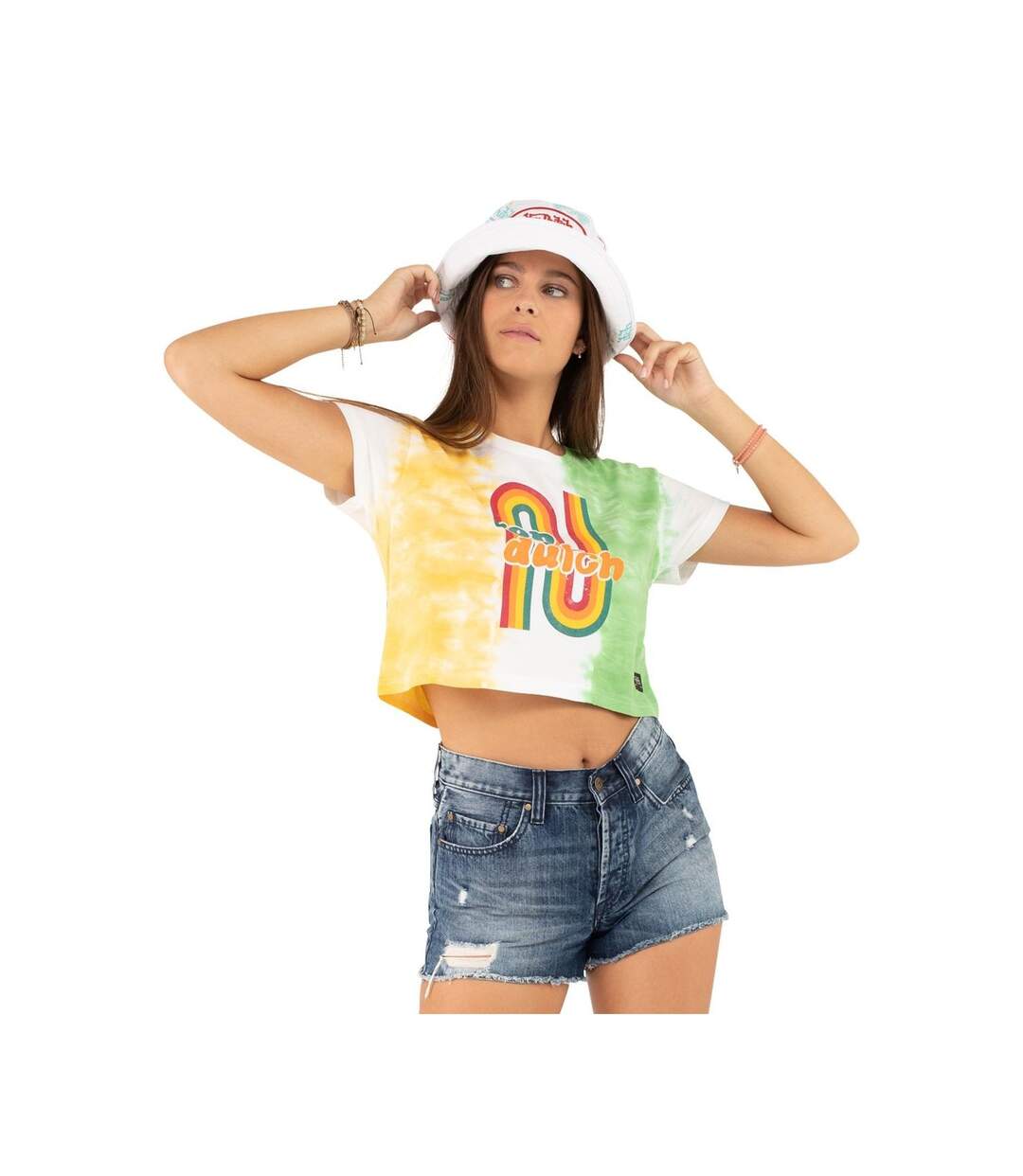 Crop Top Tie and Dye femme en coton Bow Vondutch-1