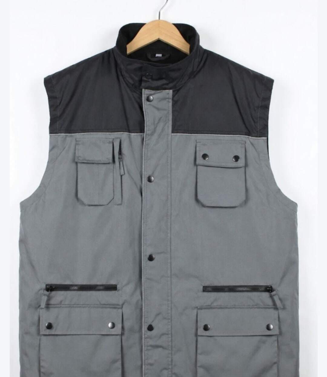 WORKER SH1034 IMPERMÉABLE — Gilet sans manches gris et noir : étanchéité totale et confort polaire-2