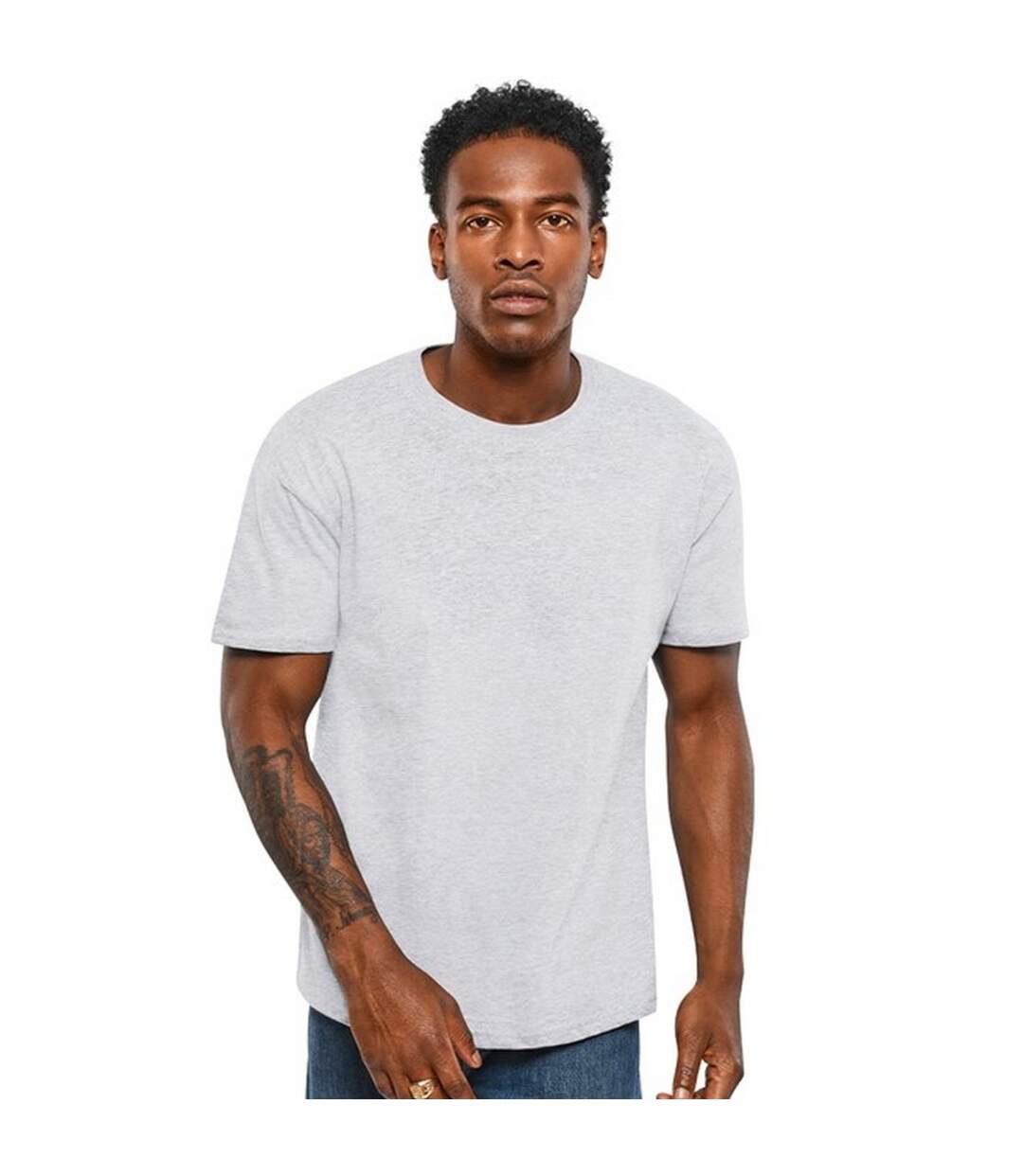 T-shirt manches courtes homme gris chiné Casual