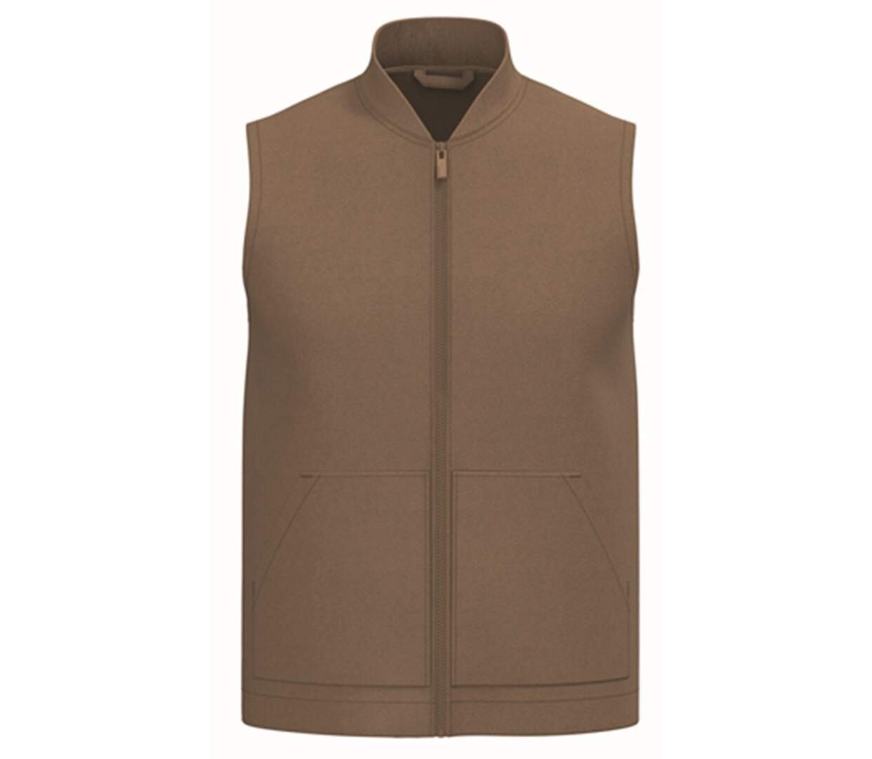 Bodywarmer rembourré à col teddy - Unisexe - PAT623 - beige camel-1