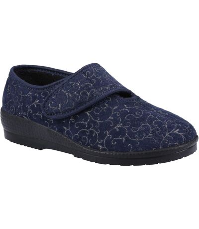 GBS Womens/Ladies Geraldine Extra Wide Slippers (Navy) - UTFS9700