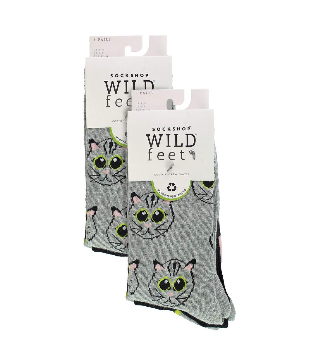 6 Pairs Ladies Multipack of Fun Design Socks with Novelty Animal Patterns-2