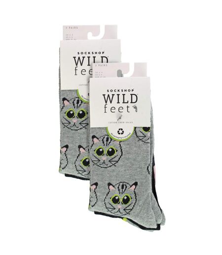 6 Pairs Ladies Multipack of Fun Design Socks with Novelty Animal Patterns