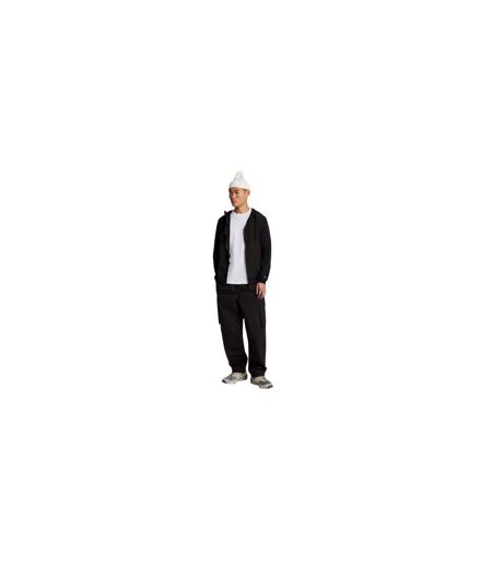 Mens Hybrid Softshell Full Zip Hoodie Black Lyle & Scott