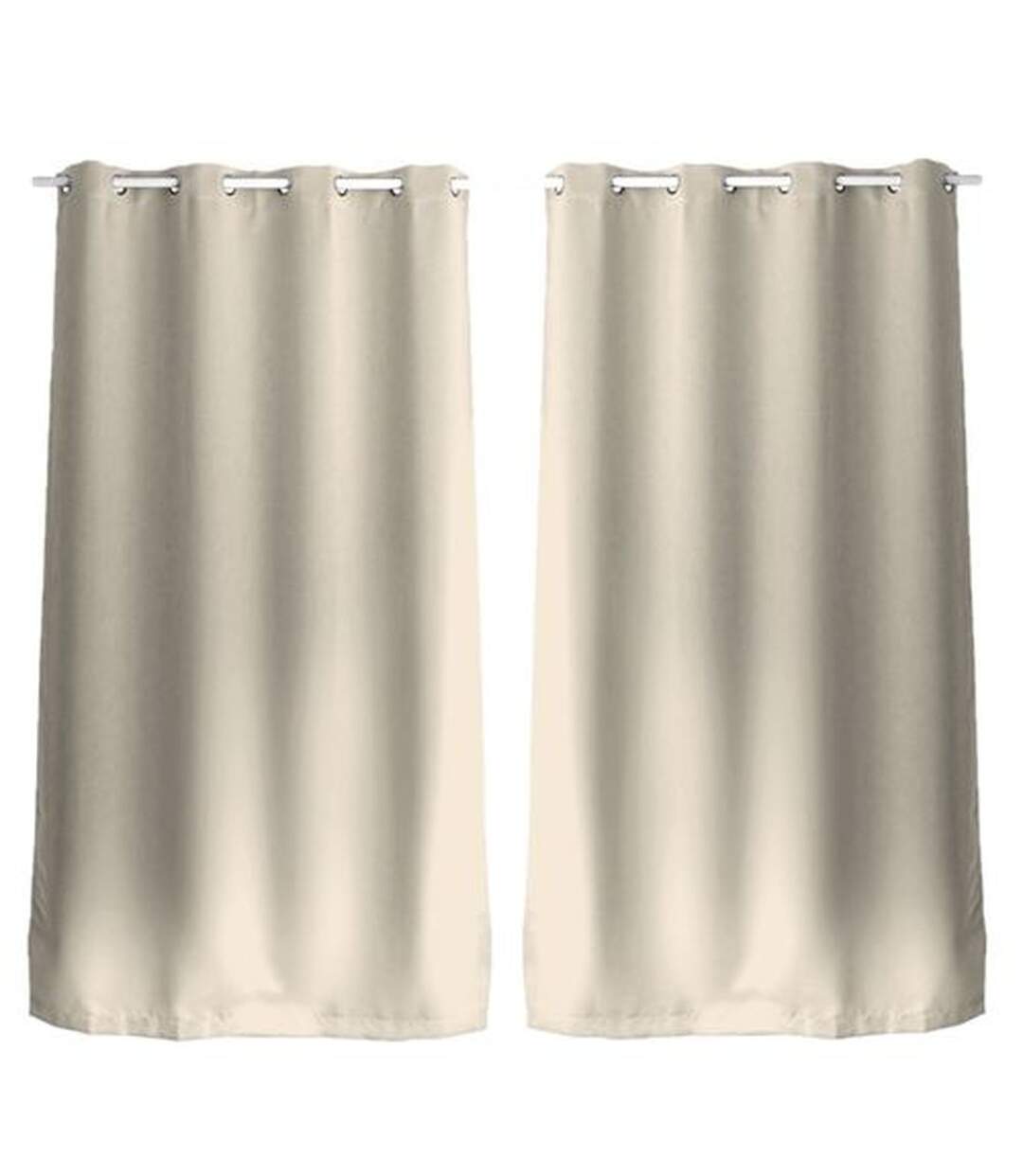 Lot de 2 Rideaux uni avec œillets-1