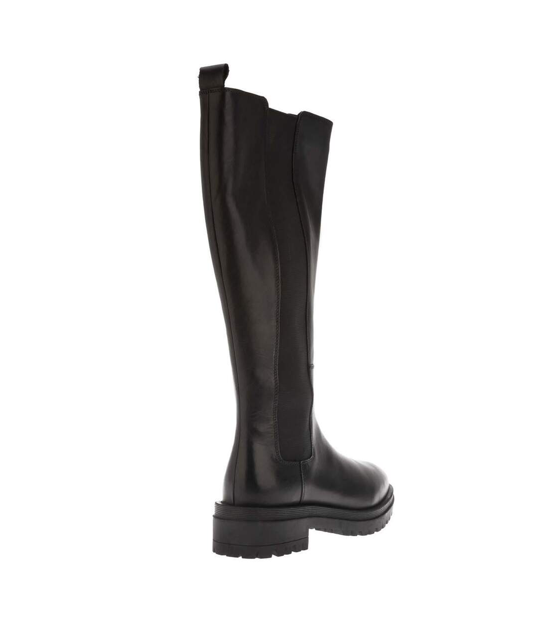 Womens/ladies tenley leather elasticated knee-high boots black Dune London-2