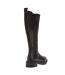 Womens/ladies tenley leather elasticated knee-high boots black Dune London-2