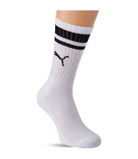 Pack of 2  Unisex adult heritage stripe crew socks  white/black Puma