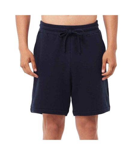 Unisex adult sponge fleece sweat shorts navy Bella + Canvas