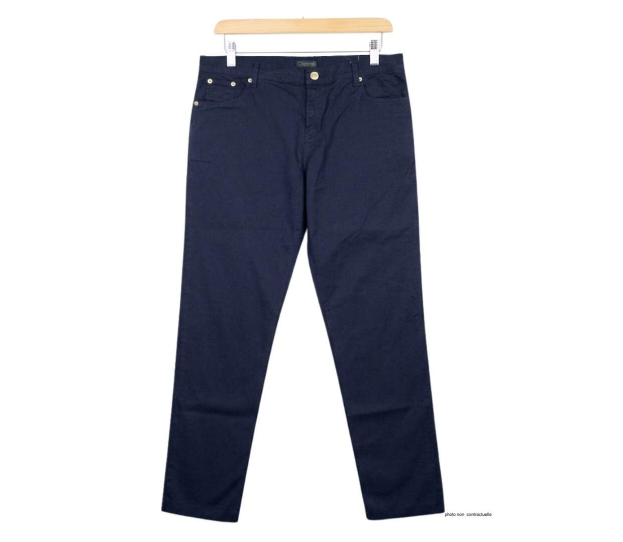 Pantalon 5 poches AXONE Balade - Toile gabardine coton stretch Bleu Marine pour un confort quotidien-2