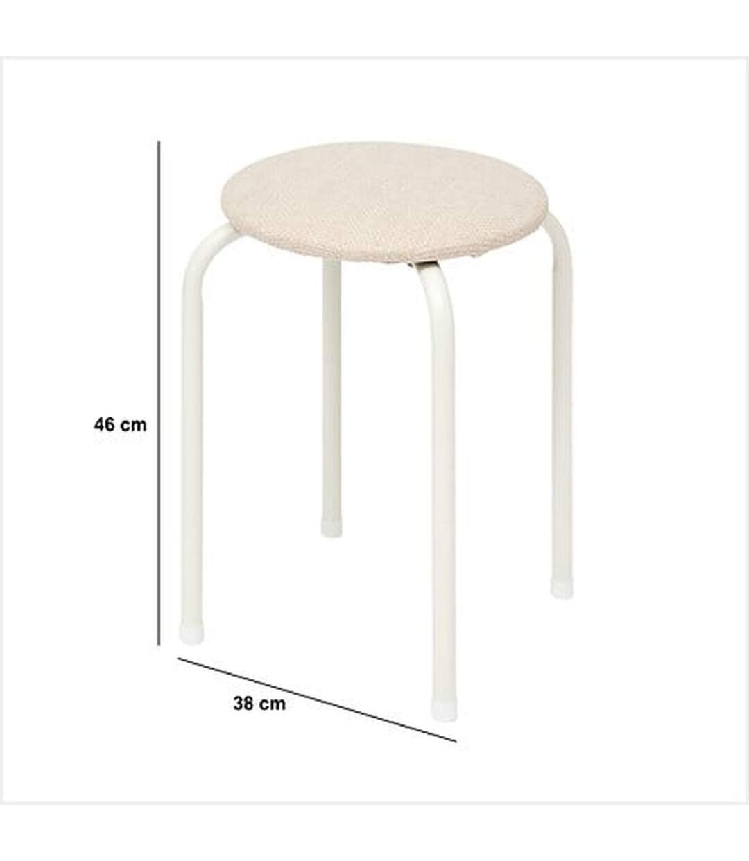 Tabouret d'appoint en métal et tissu chiné FLEXY-3