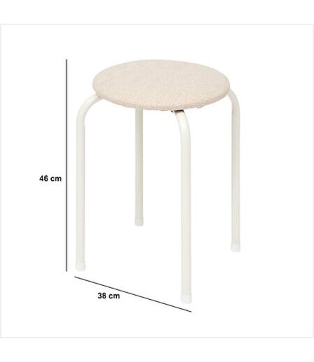 Tabouret d'appoint en métal et tissu chiné FLEXY