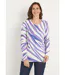 Pull doux court col rond imprimé graphique-1