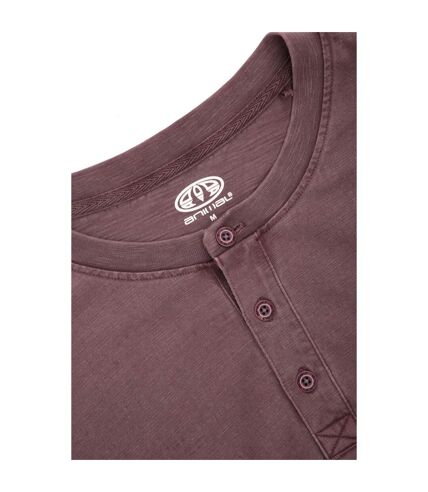 Mens noah natural henley t-shirt burgundy Animal