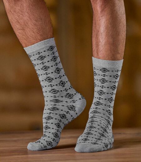 Coffret de 5 Paires de Chaussettes Motif Jacquard 