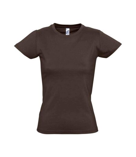 Womens/ladies Imperial T-shirt Chocolate SOLS