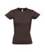 Womens/ladies Imperial T-shirt Chocolate SOLS-1