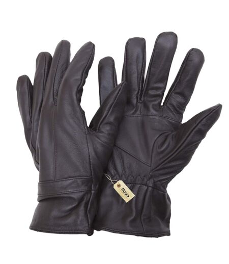 FLOSO Mens Genuine Leather Gloves (Brown) - UTGL102