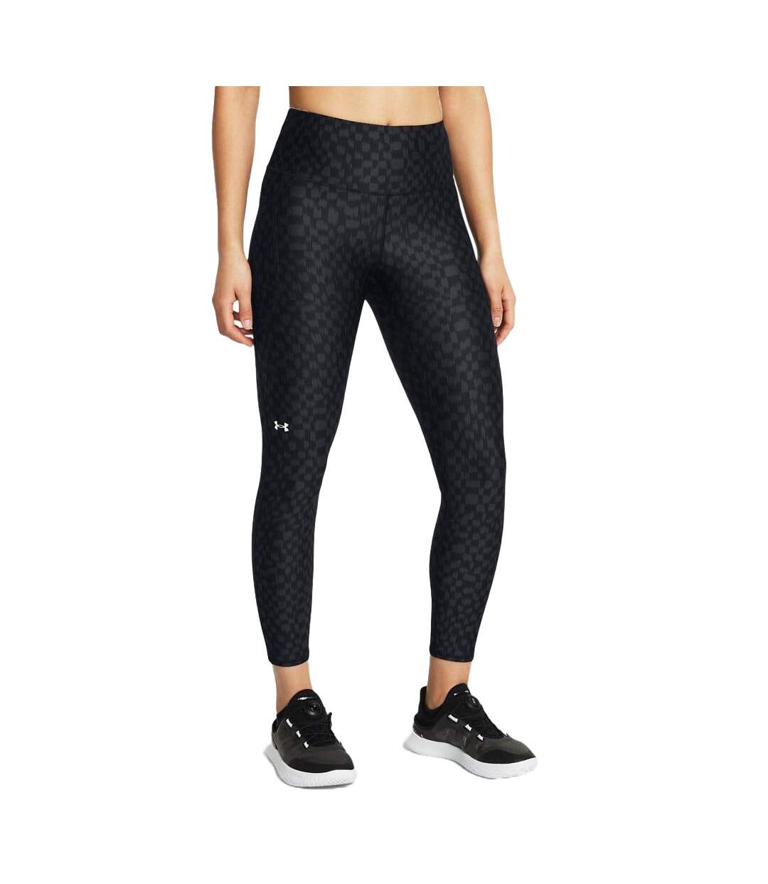 Womens/ladies Heatgear Printed Ankle Length Leggings Black Under Armour-1