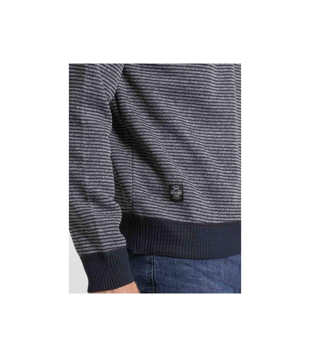 Pull col montant zippé rayures LIMEROU-3