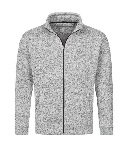 Veste polaire en tricot manches longues - Homme - ST5850 - gris clair mélange