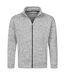 Veste polaire en tricot manches longues - Homme - ST5850 - gris clair mélange