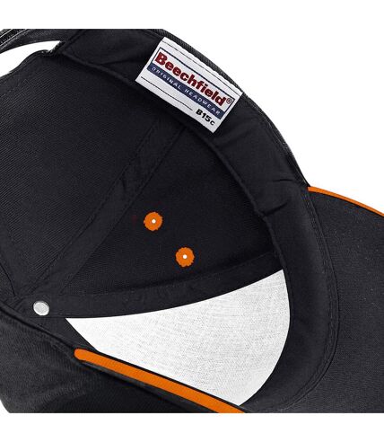 Casquette 100% coton adulte unisexe noir/orange Beechfield