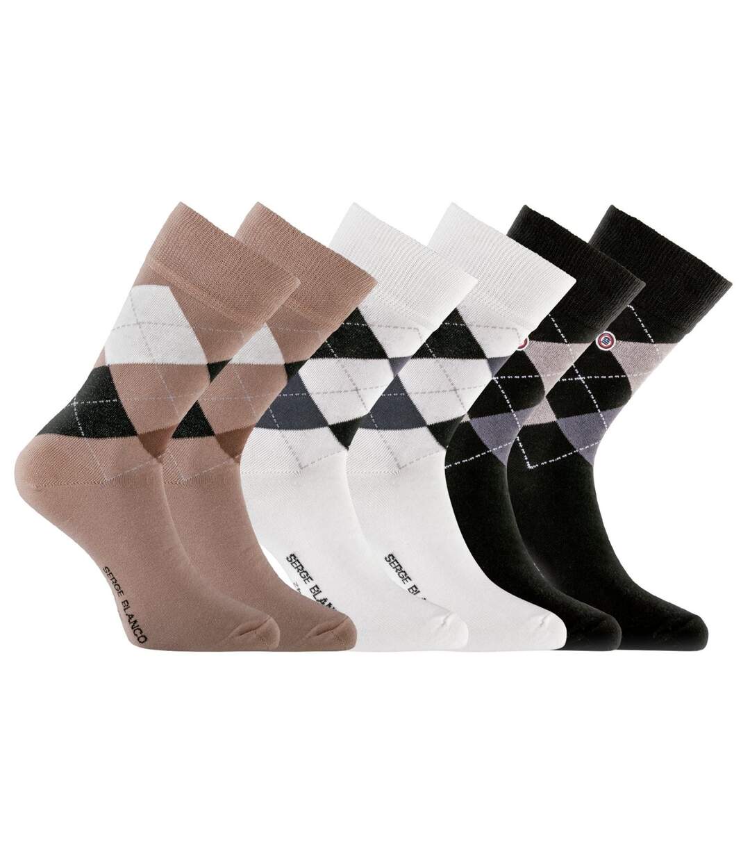 Lot de 6 paires de chaussettes de ville Serge Blanco Losange Serge Blanco-1