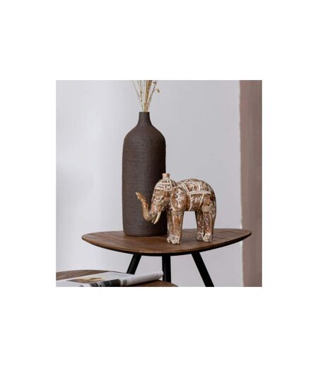 Statuette Déco Éléphant Bois Vintage 30cm Naturel