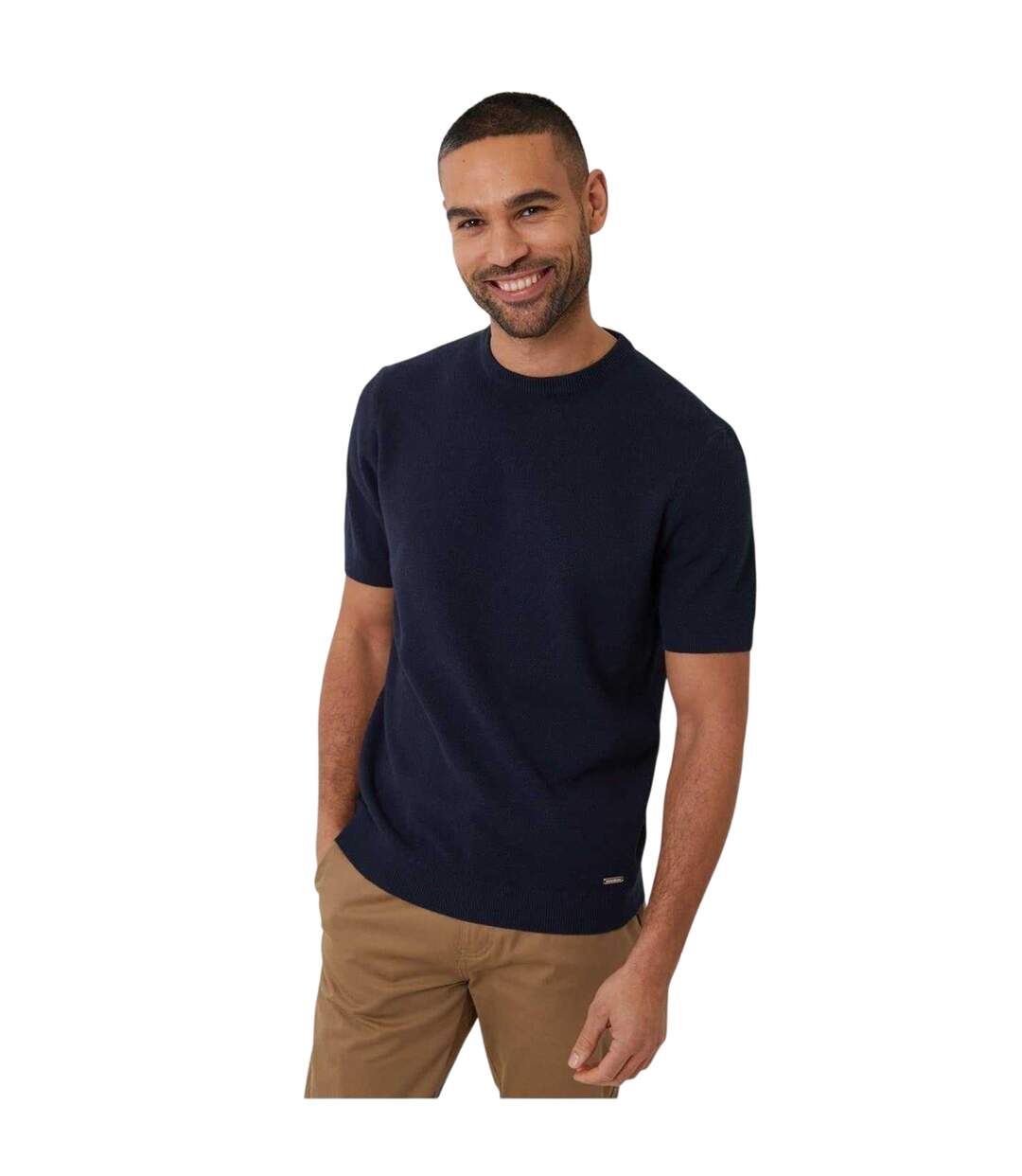 T-shirt Homme Bleu Marine Threadbare-1