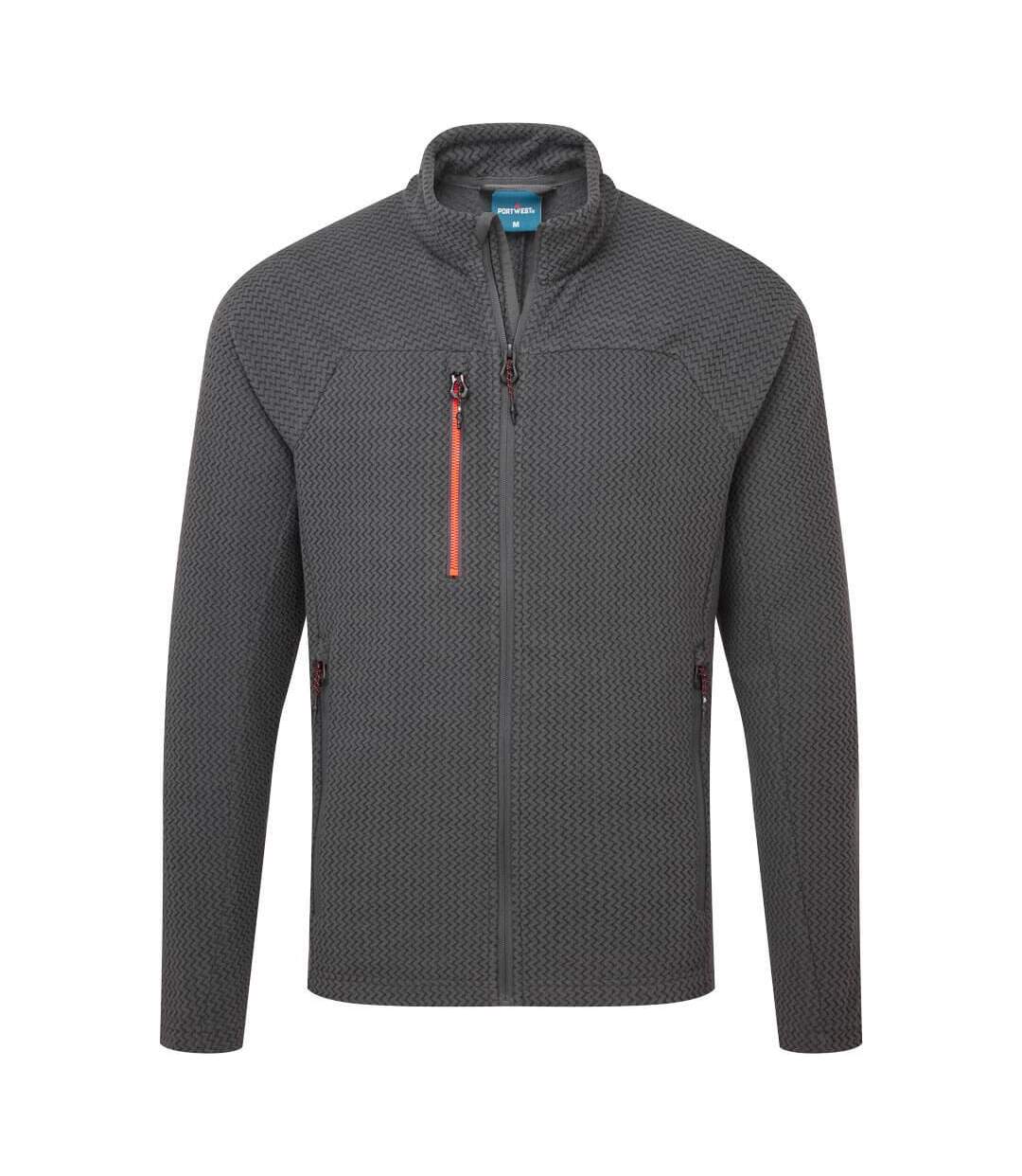 Mens Ev4 Textured Fleece Jacket Metal Grey Portwest-1