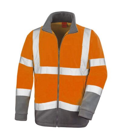 Result Core Mens Reflective Safety Micro Fleece Jacket (Pack of 2) (Orange) - UTRW6884