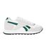 Mens Glide Leather Flat Trainers White Green Reebok-1
