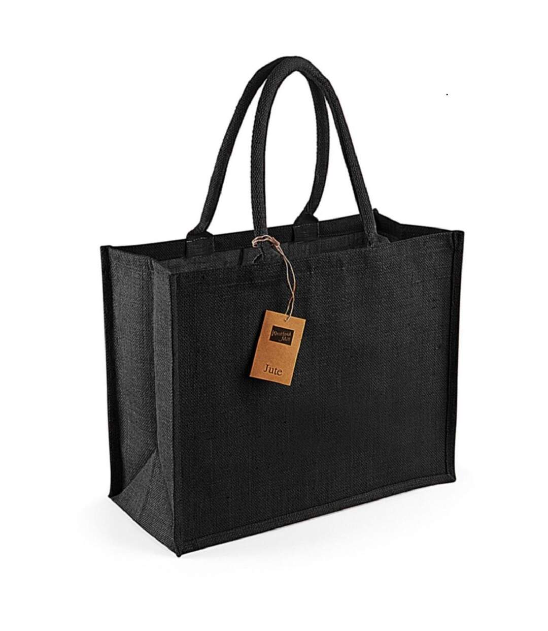 Cabas en toile de jute - W407 - noir-2