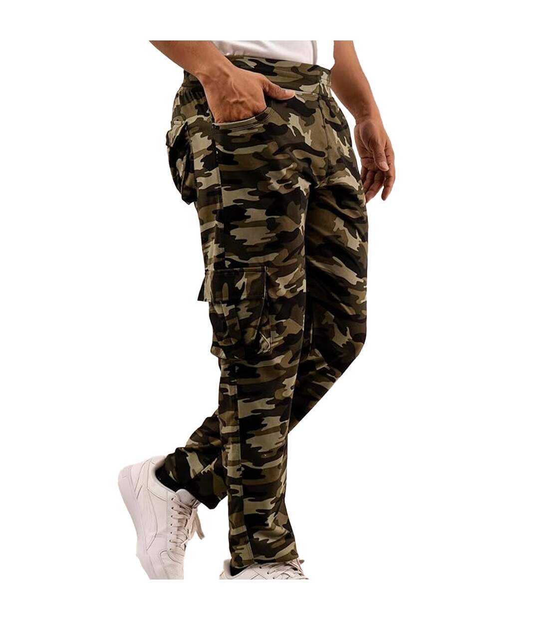 Pantalon De Jogging Motif/style Camouflage Adulte Vert Marron Honeymoon-3
