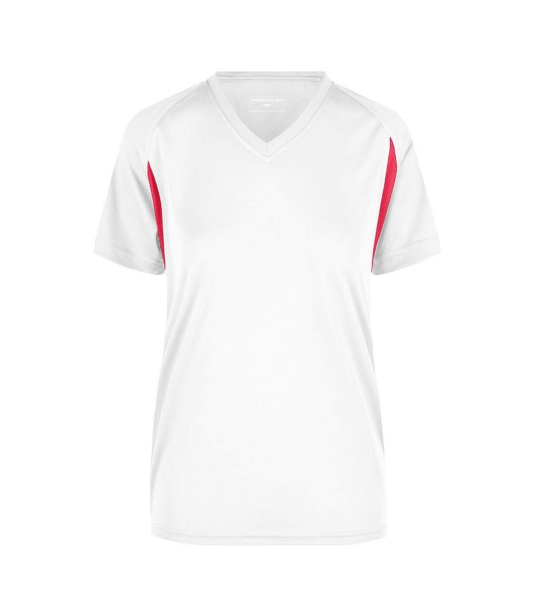 T-shirt Course À Pied Femme Blanc Rouge James And Nicholson-1