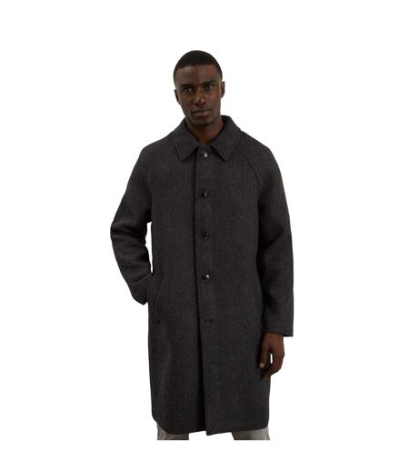 Mens textured wool car coat charcoal Burton