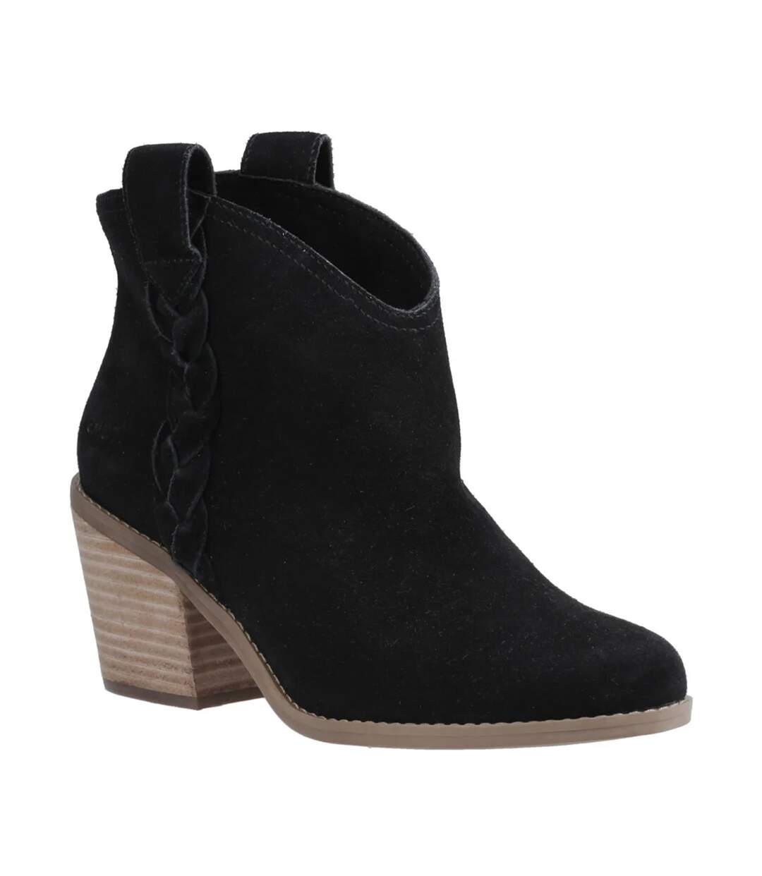 Womens/ladies Constance Leather Ankle Boots Black Toms-1