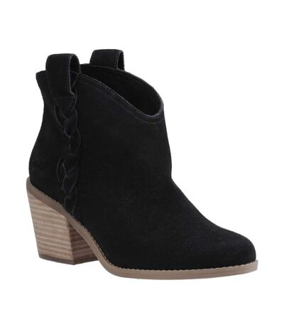 Womens/ladies Constance Leather Ankle Boots Black Toms