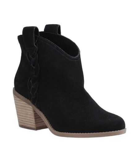 Womens/ladies Constance Leather Ankle Boots Black Toms