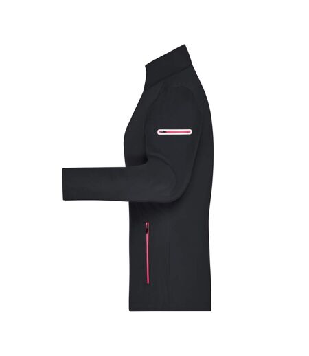 Veste Softshell Femme Noir Rouge Clair James And Nicholson