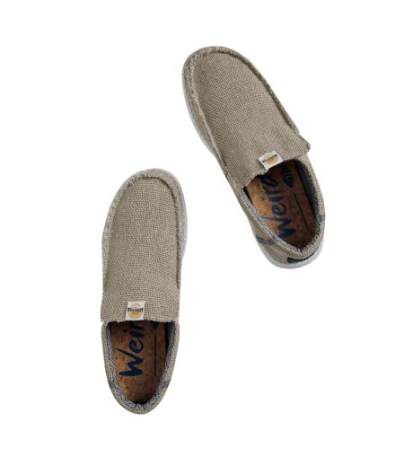 Mens Sole Slip-on Shoes Tan Weird Fish