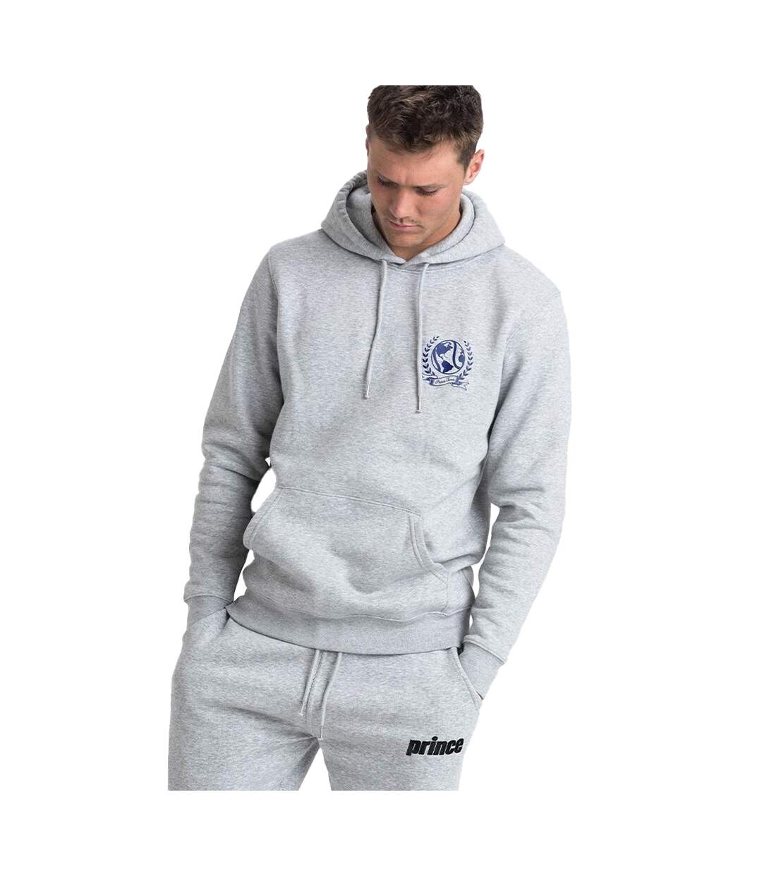 Sweat à capuche global adulte gris chiné Prince